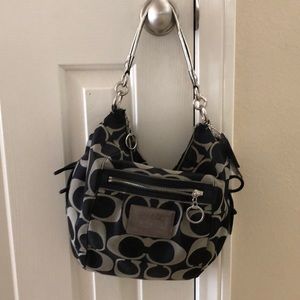 Coach Poppy Lurex black and Metallic Silver